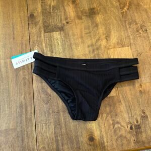 Seafolly Collective Multi Strap Hipster Pant - Black US 6 Bikini Swimsuit Bottom